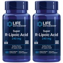 Life Extension Super R- Lipoic Acid - Egészséges öregedés, oxidatív stressz védelem - 240 mg aktív R- forma R- Lipoic Acid - gluténmentes - Non-GMO - vegetáriánus - 60 kapszula (2 csomag)