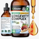 BIO KRAUTER Langlebigkeit Pilz-Ergänzung - Liquid Reishi Pilz-Komplex mit Ziegen Rue & Red Ginseng Wurzel-Extrakt - Vegan Tinktur - Alkohol & Zucker Kostenlose Tropfen 4 Fl.Oz.