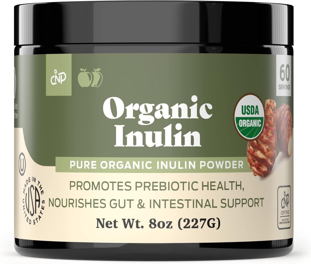 Reine organische Inulin-Pulver-Ergänzung - (Jerusalem Artichoke) Präbiotische Bulk Inulin-Faserpulver 8oz Verdauung & Gut Gesundheit