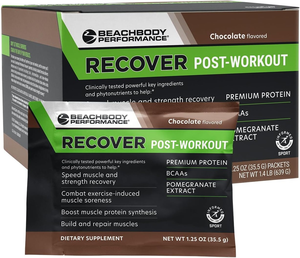 BODI Recover Whey Protein Powder Blend- post-Workout Chocolate Whey Supplement for Muscle Recovery with 20g Protein, BCAA, Gránátalma kivonat - Fast Recovery - 18 Serving Packs
