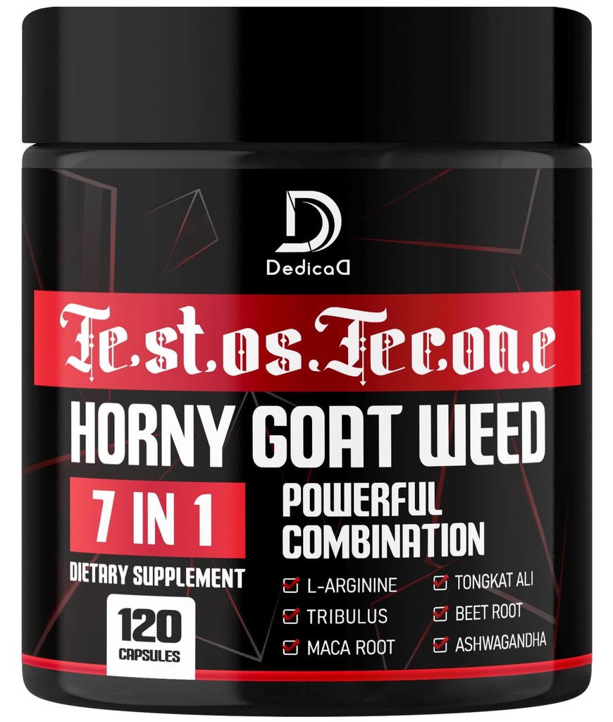 7 in1 Ultra Test Support with Tribulus Terrestris Horny Goat Weed L- Arginine Maca Root Tongkat Ali Beet Root - Energy Workout Muscle Strength Support 120 kapszula
