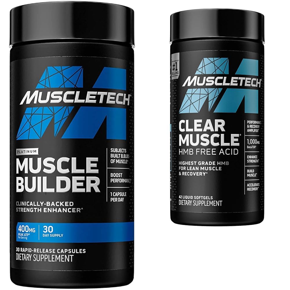 MuscleTech Muscle Builder mit Peak ATP und klaren Muskel mit HMB, Muskelaufbau Ergänzungen für Männer & Frauen, 30 + 42 Zähler