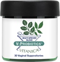 Vitanica V- Probiotics - Probiotics for Women - Vaginal Supposences with Lactobacillus Rhamnosus, Gasseri & More - Women 's Health Supplement - Pro Logo - 30 Vaginal Supposences