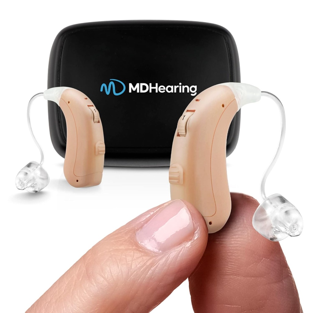 MDhallókészülék VOLT OTC hallókészülék szeniorok, Doktor- tervezett újratölthető, 2 Directional Microfons, 4 Audio Beállítások, Fits üvegekkel, Deluxe Charger tartalmazza...