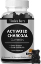 Aktivkohle-Gummi Zuckerfrei, 400mg Charcoal-Ergänzungen von Kokosnuss, Schneller zu reinigen, Detox, Gas Relief, Gut & Oral Gesundheit für Erwachsene & Kinder, Glutenfrei, Non GMO, Vegan, Pektin, 60