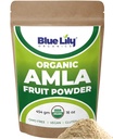 Blue Lily USDA Organic Amla Powder (Amalaki/Indian Gooseberry) 16oz (1lb) Resealable Kraft Bag, 100% reines Amla Berry Powder, Rich in Antioxidant Vitamin C, Unterstützt gesundes Immunsystem