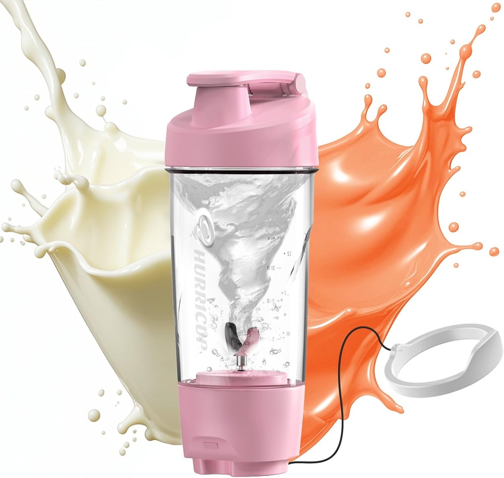 Hurricup 22 Oz Protein Shaker Bottle for Protein Mixes, BPA Free Protein Shaker Cups for Protein Shakes, Whey Powder Smoothie Cup for Preworkout Mixer Bottle, Gym Accessories for Women & Men, Pink