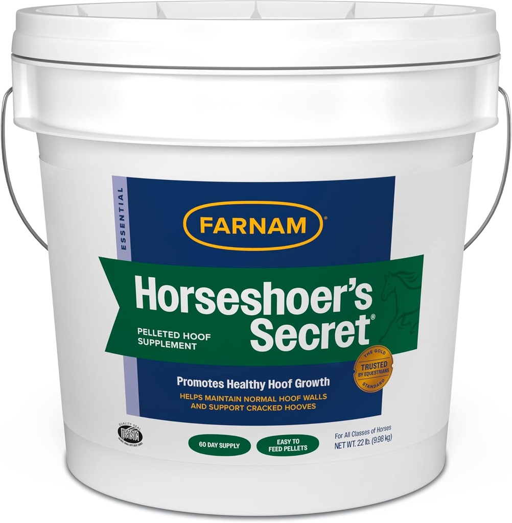 Farnam Horseshoer's Secret Pelleted Hoof Supplement für Pferde fördert gesundes Hufwachstum, 22 lb., 60 Tage Versorgung