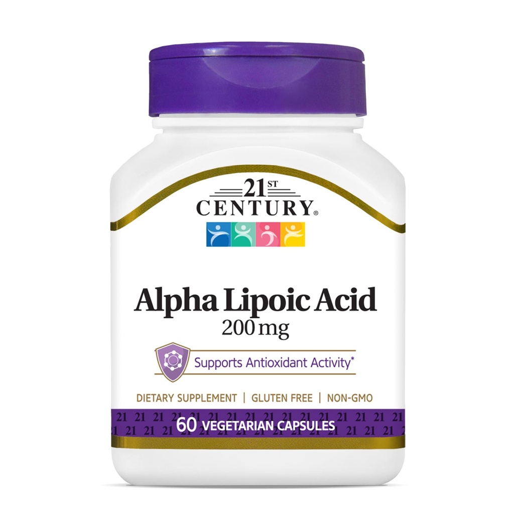 21. Century Healthcare Alpha Lipoic Acid 200 mg, 60 Vegetáriánus kapszula