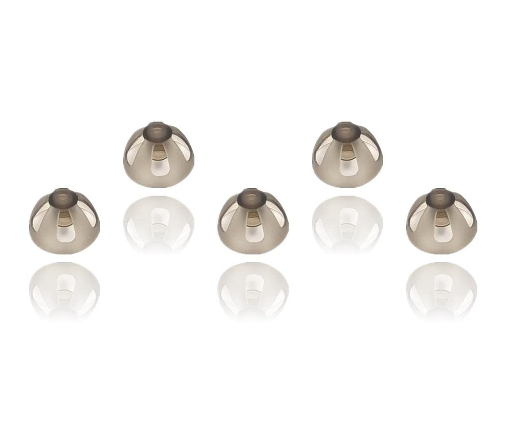 Hangfelvétel biztos Fit hallókészülék Domes Smoky Gray Tippek Füldarabok Comfortable for Open Fit BTE Hangerősítő PSAP Kit Láthatatlan 10mm (L x 5)