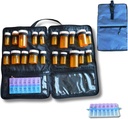 Reisemedizin Tasche – Medizin Reisetasche & Organizer – Sichere Tasche für Medizin Reisen mit abschließbaren Zippers – Geräumige medizinische Aufbewahrungstasche für Verschreibungen, Pillen und medizinische Versorgung, Blau