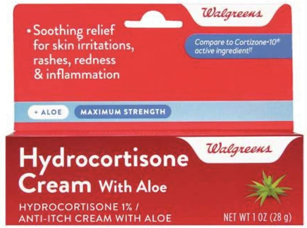 Walgreens hidrokortizon Aloe Cream 1% Maximun Erő
