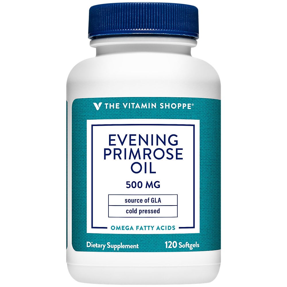 A Shoppe Evening Primrose Oil 500MG, Natural Source of GLA (Gammia Linolenic Acid), Supplement for Women 's Health & Hormonal Balance (120 Softgels)