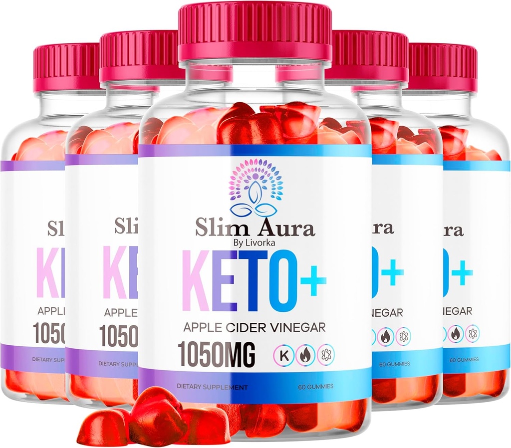 (5 Pack) Slim Aura Keto ACV Gumies - Official Slim Aura Keto Plus Apple Cider Vinegar 1050MG Advanced Formula Gummys, All Natural Premium Formula, Slimaura Gomitas Vélemények, 300 Gumies 5 hónap