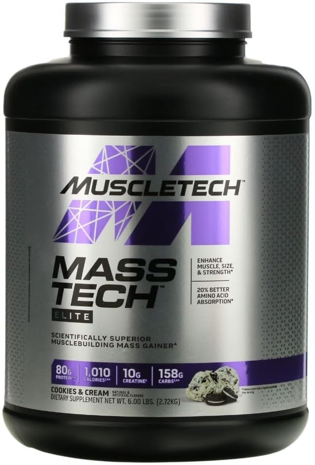 MuscleTech Mass- Tech ™ Elite, Cookie & Cream, 6 font (2,72 kg)