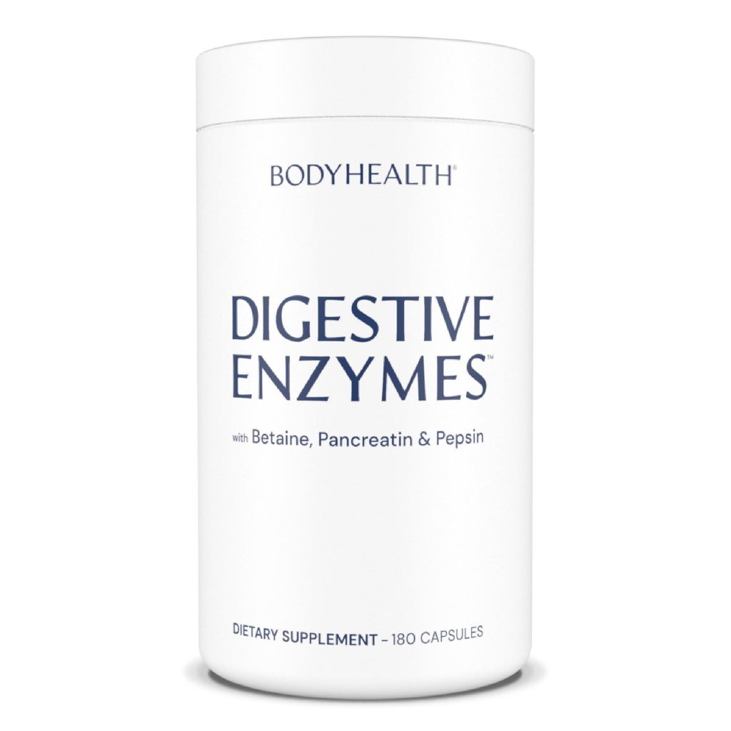 BodyHealth Digestive Enzyme Full Spectrum Digestive Unterstützung (180 caps), Betaine, Pepsin, Pancreatin BPP Beladen mit Enzymen und Probiotika, Relief für Stomach Bloating, Sodbrennen, Gas, Verstopfung