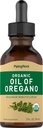 Piping Rock Oil of Oregano Organic Liquid Drops (Oregano szerves folyékony cseppfolyós cseppek) 124; 2 fl oz) 124; with Extra Virgin Olive Oil) 124; Herbal Extract Supplement 124; Non-GMO, Gluten Free