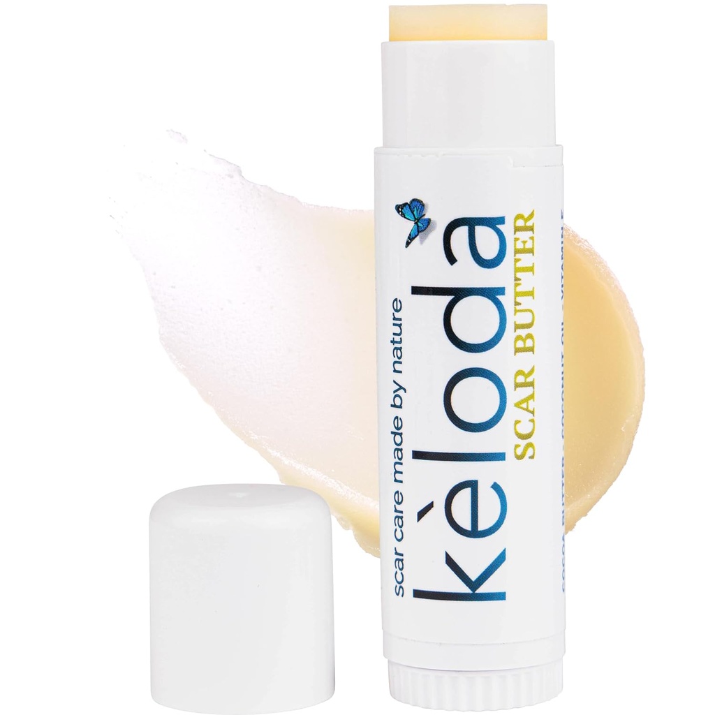 Keloid Scar Care Butter Stick, Scars & Keloids Treatment Balm, Sebészeti hegek és Keloidok a Piercings, Stretch Marks, Acne, Anti-Scar Cocoa, Shea Butter, Coconut, & Jojoba Olajok