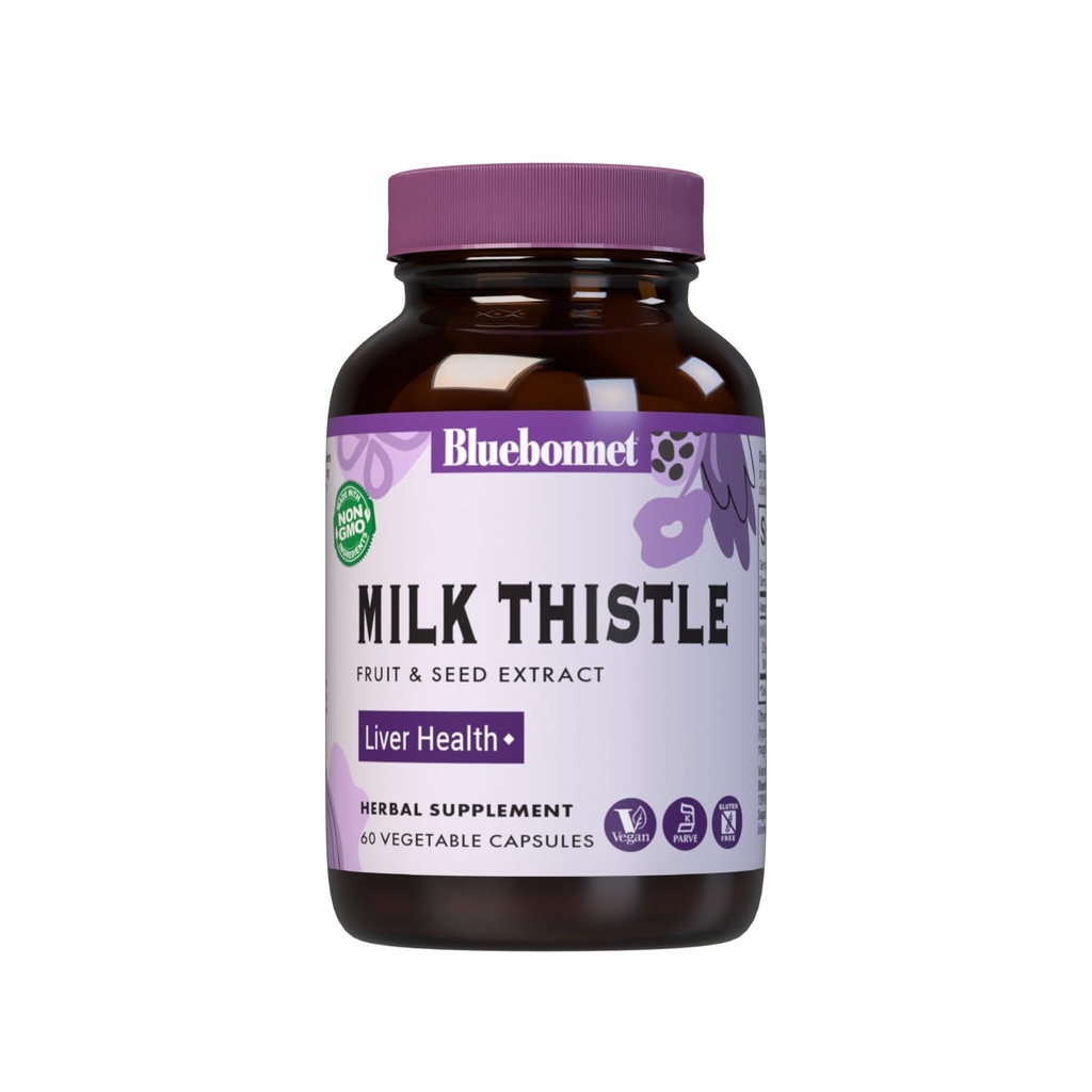 BlueBonnet Milk Thistle gyümölcs és magkivonat kiegészítés, 60 gróf