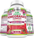 Premium Granatapfelsaft-Pulver-Ergänzung 1200mg, Unterstützt gesunden Blutdruck, Gelenke, Haut und Anti-Aging mit Bioperine Schwarz Pfeffer, Leistungsstarkes Antioxidans mit Vitamin C & K, 120 Vegan Kapseln