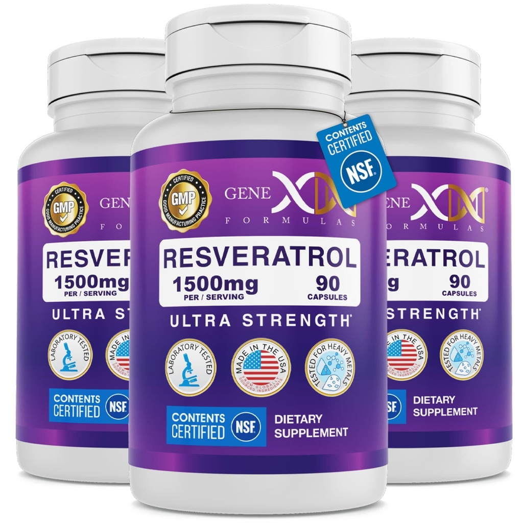 Genex Formulas 1500mg Resveratrol BioPerinnel abszorpcióra (3 Pack)