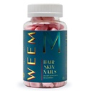 WEEM Hair Skin and Nails Gummies - Unterstützt gesundes Haar - Vegan Biotin Vitamine für Frauen und Männer unterstützt schnelleres Haarwachstum, stärkere Nägel, Gesunde Haut, Extrastärke (1)