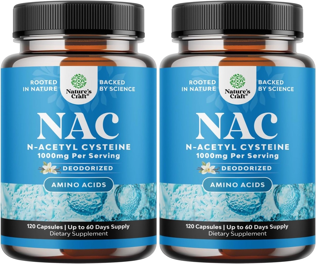NAC kiegészítés N- Acetyl Cystein 1000mg - Vegán magas abszorpció Non- Smelly NAC 1000mg kapszula Glution Precisor májtisztító detox és javítási Plus tüdő- egészségügyi és immunitási támogatás (4 hónap)