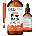 Wild & Organic Pine Bark kivonat tinktúra - Antioxidáns támogatás - Pinus Pinaster kiegészítők - Francia Maritime Bark folyékony cseppek - 2 hónapos ellátás - Vegán, Alkohol & Sugar- mentes - 2 fl oz