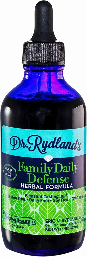 Dr. Rydlands Kräuterergänzung | Erstellt von KidsWellness | Family Daily Defense | for Daily Use and Travel | 4 Ounce Bottle
