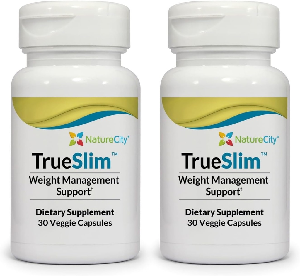 NatureCity True-Slim Fat and Weight Supplement | Hilft, die Fettverbrennung zu reduzieren | Kapseln | Nicht GMO | Made in USA