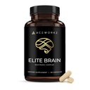 Elite Brain - Nootropic Supplement für Fokus, Gedächtnis & Mental Clarity - ALCAR, Lions Mane, ALA, L-Theanin, Vitamin B Complex - Natürliche Energie, Koffeinfrei (60 Kapseln)