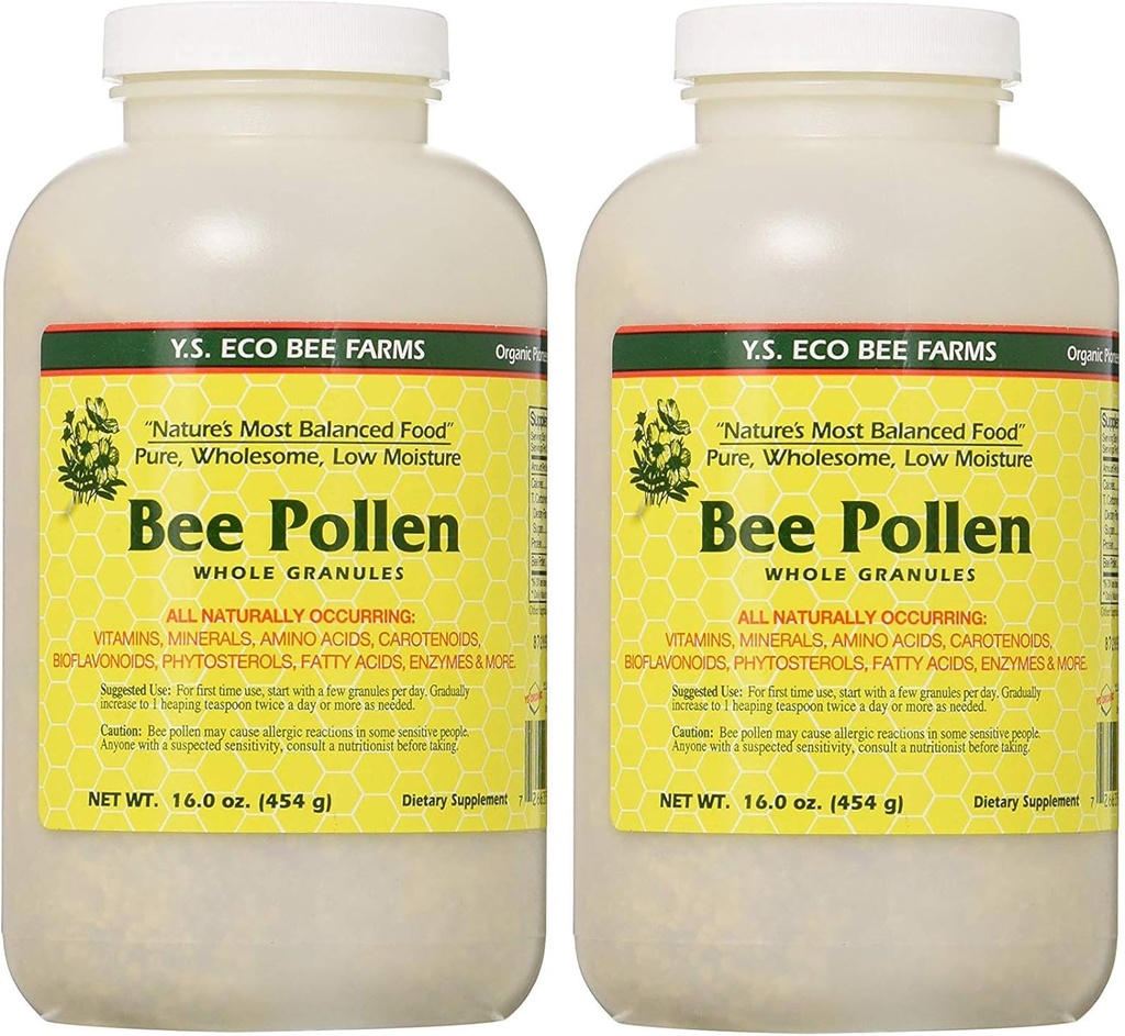 Bee Pollen - Alacsony nedvesség egész granulars YS Eco Bee Farms 16 oz Granular (2 csomag)