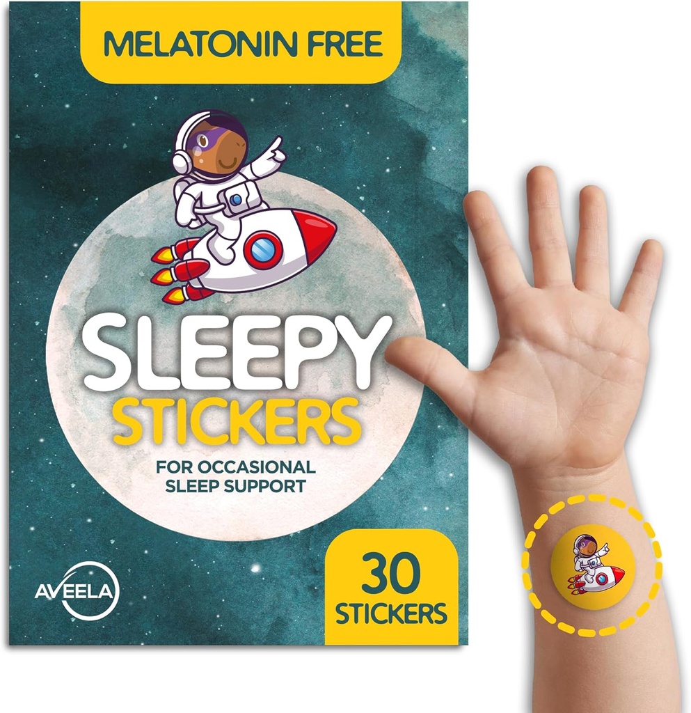AVEELA Sleepy Stickers Melatonin Free for Kids and Adults (30 Pack) Sleep Patches for Kids, Natural & Sugar Free. Calm Patch to Sleep Better