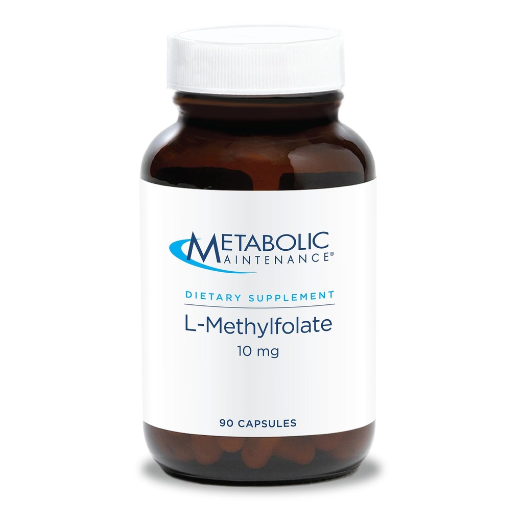 Metabolikus Karbantartás L- Metilfolát 10 mg - Támogatja az egészséges elme - Aktív folsav a metiláció támogatás & Biokémiai reakciók - Nagyon Biológiailag elérhető - 90 Servings - 90 kapszula
