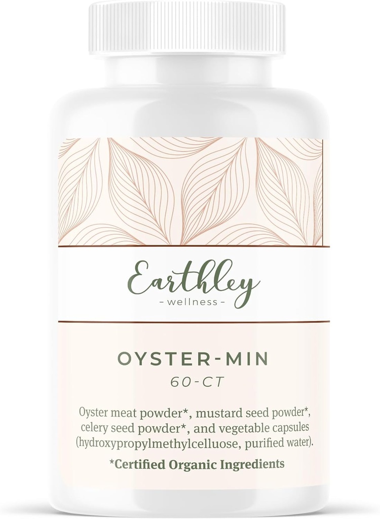 Eartley Wellness, Oyster- Min kapszula, Természetes cink és ásványi kiegészítés, Promotes Energy & Mood, Rich in Antioxidants & Amino Acids, 100% Tiszta és Biológiailag elérhető (60 kapszula)