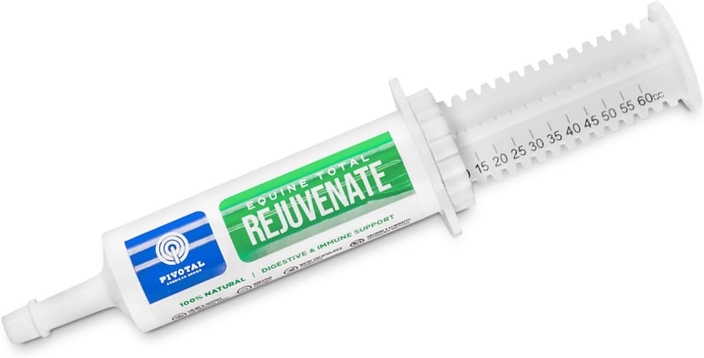 Equine Total Rejuvenate Equine Oral Paste (60g Oral Syringe, Packung 1) Verdauungs- und Immununterstützung für Pferde - Pferdeergänzungsmittel für Verdauungsabsorber und Eliminiert pathogene Bakterien