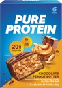Tiszta fehérje bárok, magas fehérje, tápláló snack, hogy támogassa az energiát, alacsony cukor, glutén mentes, csokoládé mogyoróvaj, 1,76 Oz (csomag 6)