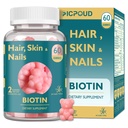 Haare Haut und Nägel Biotin Gummie, Unterstützt gesundes Haar, Haut & Nägel, Vegan Vitamine für Frauen & Männer, unterstützt Haarwachstum und stärkere Nägel, Gesunde Haut, 30 Tage Versorgung