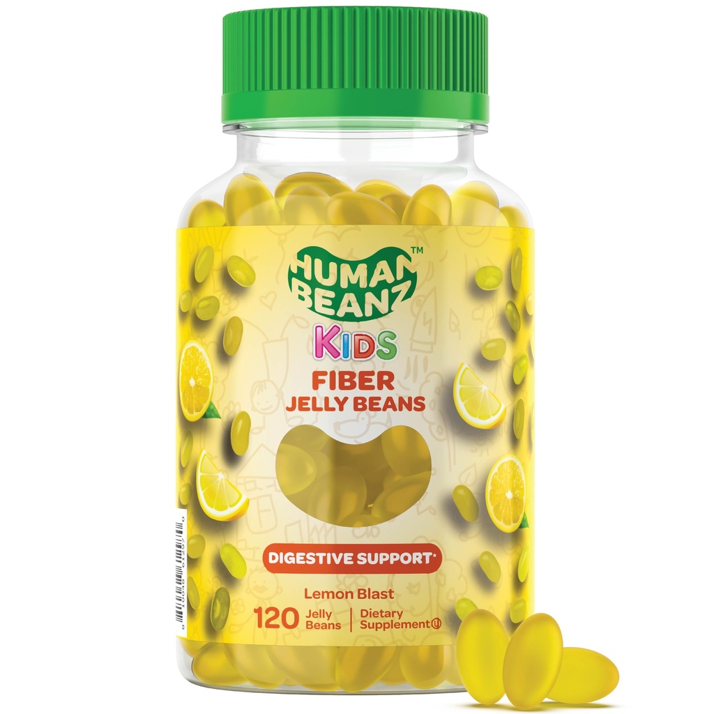 Fiber Jelly Bean Gummi für Kinder, Fiber Supplements for Digestive Health, Vegetarian Fiber Gummy 120 Jellybeans
