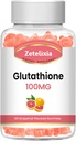 2 Pack Glutathione Kollagengummis, Kollagengummis mit Vitamin C, Glutathion Ergänzung für Frauen, Haarhautnägel Muskel & Gelenk, Anti-Aging, Vegan, Zuckerfrei, Traubenfrucht Flavor, 120 Zähler