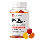 iRestore Biotin Gummies 10,000 mcg - 3 Natural Fruit Flavors, Hair Vitamins Multi Supplement for Hair Skin and Nails for Women & Men, 60 Vegan Gummies, 30 Day Supply