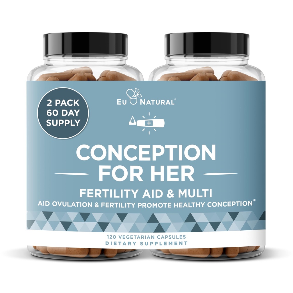 Konzeption Fruchtbarkeit Ergänzungen für Frauen – Aids Ovulation, Hormonal Balance, & Reguläre Zyklen – Pränatale Vitamin-Unterstützung mit Myo-Inositol, Folat, Folsäure, Vitex – 120 vegetarische Soft-Kapseln
