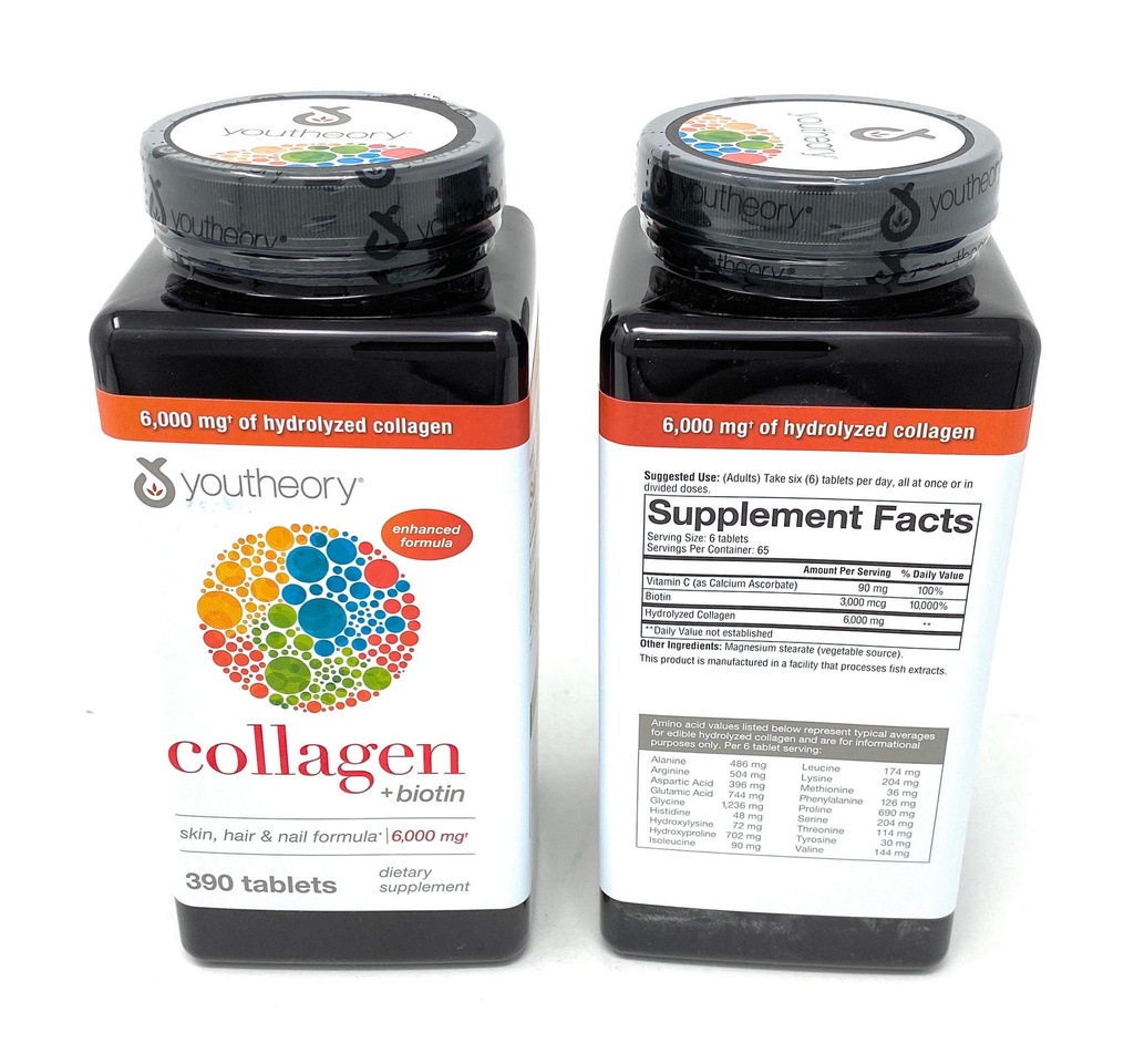Youtheory Collagen Advanced Formula Tablets - 390 ct (2- Pack for 780 Ct)