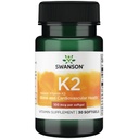 Swanson Vitamin K2 (Menaquinone-7) - Vitaminergänzung Unterstützung Herz-Kreislauf- und Knochengesundheit - Hergestellt aus japanischer Natto, um Kalzium zu regulieren - (30 Softgels, 100mcg Jeder)