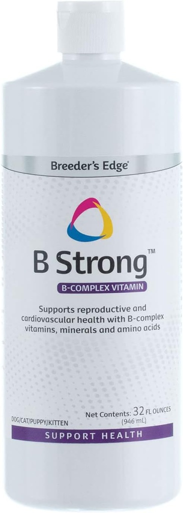 Revival Animal Health Breeder 's Edge - B Strong - B vitamin, vas és ásványi kiegészítés - B-vitamin kutyáknak, macskáknak, kutyáknak és cicáknak - 32 oz Folyékony