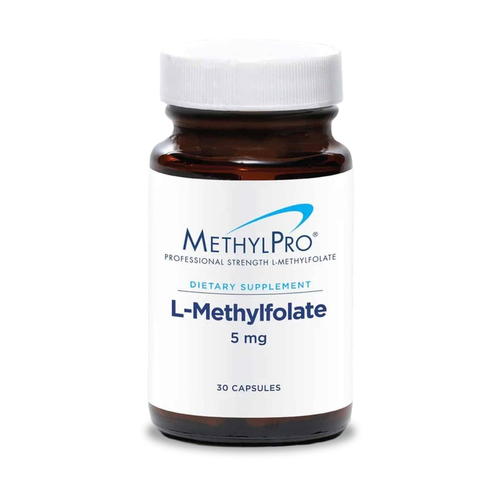 MetilPro L- Metilfolát 5 mg - Támogatja az egészséges elmeszesedést - Aktív folsav a metiláció támogatására és biokémiai reakciókra - Nagyon bioelérhető - Flexible Dosing - 30 Servings - 30 kapszula