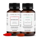 JSHealth Vitamins Bloating Bundle - magában foglalja a Detox + Debloat máj egészség Formula & Metabolizmus + Natural Energy Support