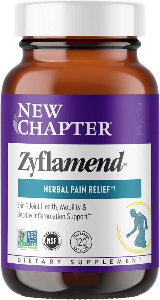 Neue Kapitel Multi-Herbale Schmerzlinderung + Gelenkergänzung, ZyflamendTM 10-in-1 Superfood Blend mit Ginger & Turmeric für gesunde Entzündung Antwort & Kräuter Schmerzlinderung +, 120 Zähler