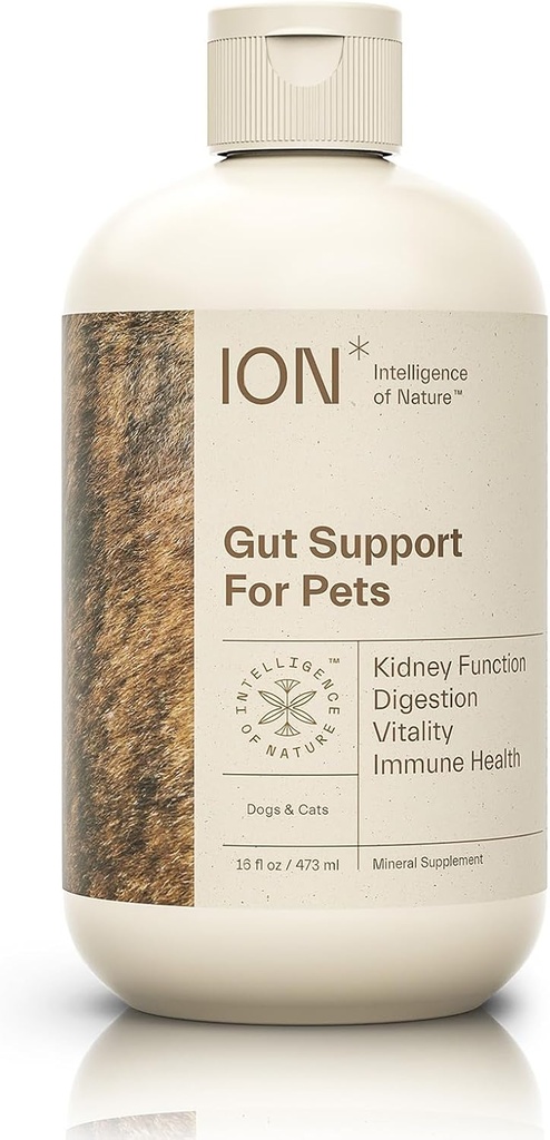ION* Intelligenz der Natur Gut-Unterstützung für Haustiere - Flüssige Probiotika Tropfen Alternative für Hunde & Katzen, Verdauungsgesundheit für Welpen, Haut & Haargesundheit - 16 fl oz (Pack von 1)