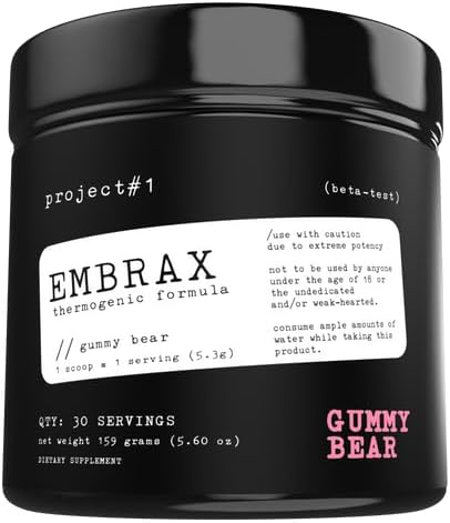 Projekt #1 Embrax: Thermogenic Preworkout Fat Burner Men & Women - Beste Belly Fat Burners für Frauen & Männer, L-Carnitine Supplement Pre Workout Powder für Männer & Frauen | [30 Servietten] - Gummy Bear